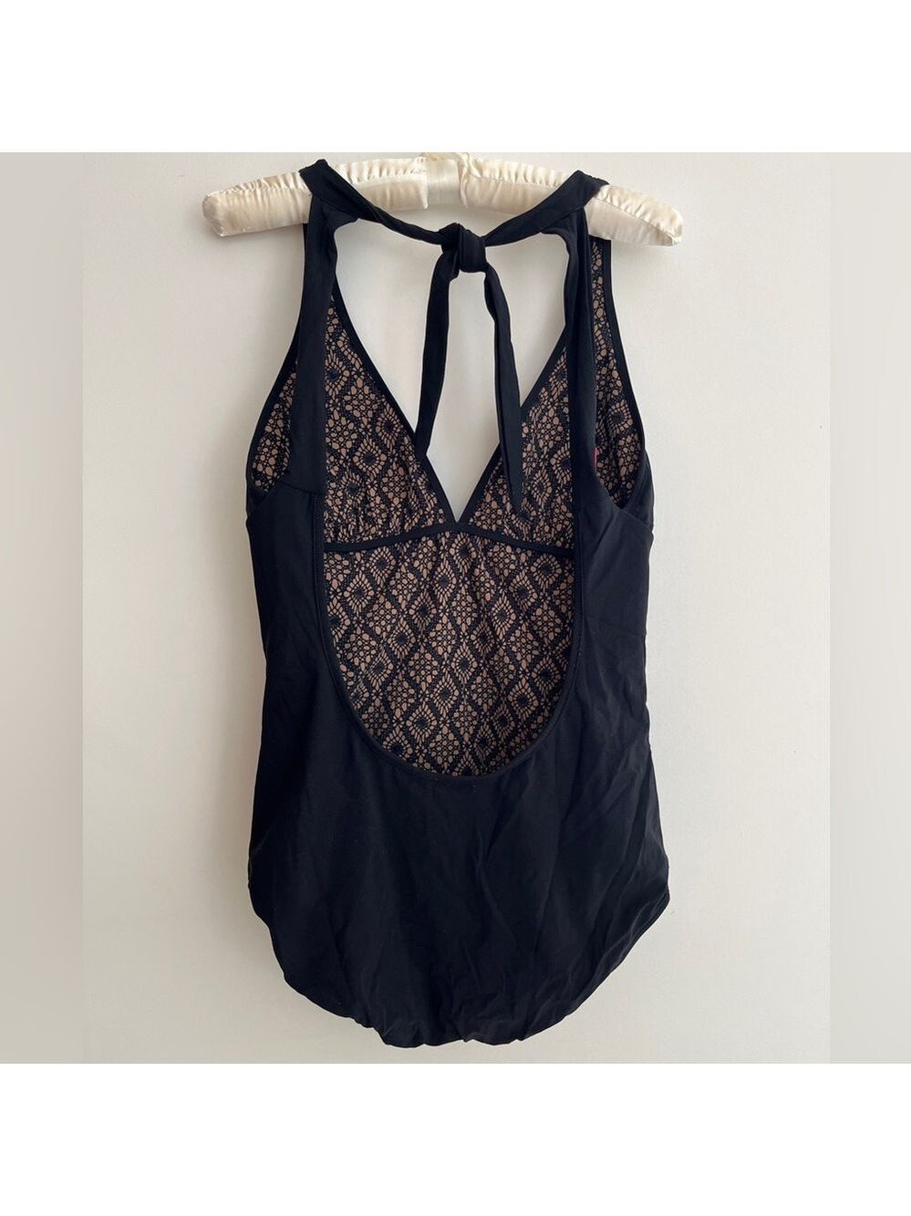 COMMANDO Reversible One Piece Swimsuit Black Nude Lace Plunging Neckline Beach - Picture 8 of 13